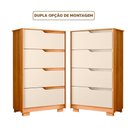 Ver imagem 2 de Cômoda para Quarto 4 Gavetas Carvalho Grife Off White Flex Sina Shop Jm