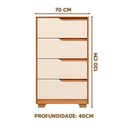 Ver imagem 4 de Cômoda para Quarto 4 Gavetas Carvalho Grife Off White Flex Sina Shop Jm