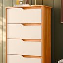 Ver imagem 3 de Cômoda para Quarto 4 Gavetas Carvalho Grife Off White Flex Sina Shop Jm
