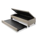 Ver imagem 2 de Bicama B&G com Baú Solteiro 96x203cm com Cama Auxiliar 78x188x12cm Linho