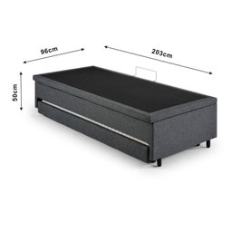 Bicama com Baú Solteiro 96x203 Cm Linho - 2
