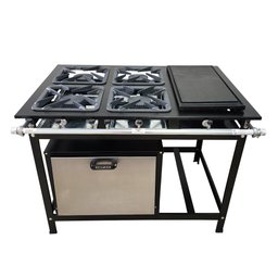 Fogão 4 Bocas Cefaz com Forno e Chapa Linha Gold Alta Pressão CFZG-128C - 1