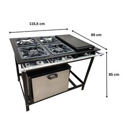 Fogão 4 Bocas Cefaz com Forno e Chapa Linha Gold Alta Pressão CFZG-128C - 4