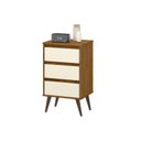 Ver imagem 2 de Mesa de Cabeceira Retro Wood Freijó/off White