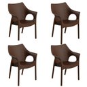 Ver imagem 1 de Conjunto com 4 Cadeiras para Jardim Relic Marrom/Chocolate