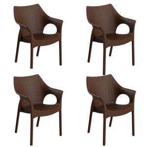 Conjunto com 4 Cadeiras para Jardim Relic