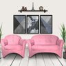Kit 2 Poltrona Decoração + 1 Namoradeira Rosa - 1