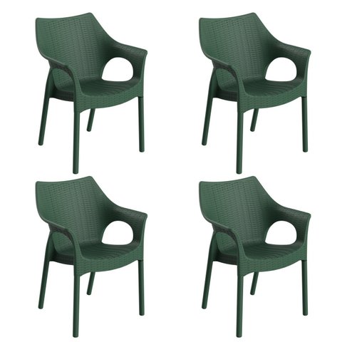 Conjunto com 4 Cadeiras para Jardim Relic Verde/Alecrim