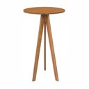 Ver imagem 5 de Conjunto Mesa Bistrô e 3 Banquetas Madeira Maciça, Estofada e Rattan de Fibra 100% Natural Nápoles Espresso Móveis Marrom/Champagnhe/Couro Preto