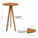 Ver imagem 3 de Conjunto Mesa Bistrô e 3 Banquetas Madeira Maciça, Estofada e Rattan de Fibra 100% Natural Nápoles Espresso Móveis Marrom/Champagnhe/Couro Preto