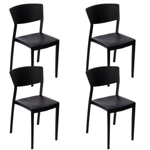 Conjunto com 4 Cadeiras para Jardim Oui