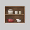 Ver imagem 2 de Armário Aéreo de Cozinha | 80cm - 2 Portas Firenze Marrom/Amêndola Touch/Nude Prime Tx