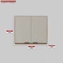 Ver imagem 4 de Armário Aéreo de Cozinha | 80cm - 2 Portas Firenze Marrom/Amêndola Touch/Nude Prime Tx