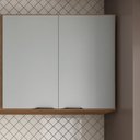 Ver imagem 1 de Armário Aéreo de Cozinha | 80cm - 2 Portas Firenze Marrom/Amêndola Touch/Nude Prime Tx