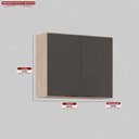 Ver imagem 4 de Armário Aéreo de Cozinha | 80cm - 2 Portas Firenze Bege/Res_Atr_Avena_Touch_Grafito
