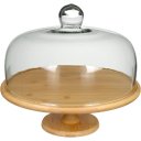 Ver imagem 1 de Prato Bolo Boleira Redondo Home&co Tampa Vidro Bambu 30x33x33cm