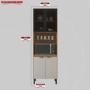 Ver imagem 2 de Paneleiro | 2 Portas Vidro Fumê Firenze Marrom/Amêndola Touch/Nude Prime Tx