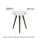 Ver imagem 2 de Mesa Lateral Redonda com Pés em Madeira Maciça - Branco