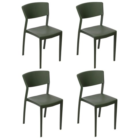 Conjunto com 4 Cadeiras para Jardim Oui Verde/Alecrim