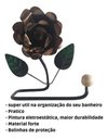 Ver imagem 2 de Porta Papel Higiênico de Parede em Ferro com Rosa:marron