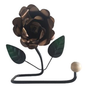 Porta Papel Higiênico de Parede em Ferro com Rosa:marron