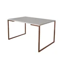 Ver imagem 1 de Mesa de Jantar Industrial Base Ferro Cobre Tampo 137x90 Branco