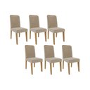 Ver imagem 1 de Kit 6 Cadeiras Sala Jantar Nicole 6 Un Madeirado/suede Nude Bege - Cimol