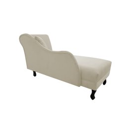 Recamier Decorativo Sara Couro Bege Com Almofada Mz Decor - 2