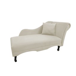 Recamier Decorativo Sara Couro Bege Com Almofada Mz Decor - 1