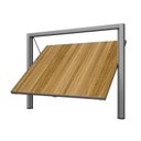 Ver imagem 2 de Portão Contrapeso de Aço com Painel em Madeira e Batente em Aço Galvanizado 220x245 Req: 12