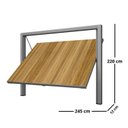 Ver imagem 4 de Portão Contrapeso de Aço com Painel em Madeira e Batente em Aço Galvanizado 220x245 Req: 12