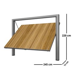 Portão Contrapeso de Aço com Painel em Madeira e Batente em Aço Galvanizado 220x245 Req: 12 - 4