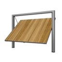 Ver imagem 2 de Portão Contrapeso de Aço com Painel em Madeira e Batente em Aço Galvanizado 220x245 Req: 12