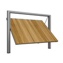Ver imagem 2 de Portão Contrapeso de Aço com Painel em Madeira e Batente Galvanizado 220x245 Req: 12 Natural