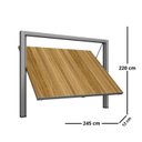 Ver imagem 4 de Portão Contrapeso de Aço com Painel em Madeira e Batente em Aço Galvanizado 220x245 Req: 12