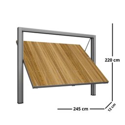 Portão Contrapeso de Aço com Painel em Madeira e Batente em Aço Galvanizado 220x245 Req: 12 - 4