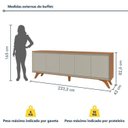 Ver imagem 3 de Buffet Premium 223,2 cm Off White/Naturalle Mavaular