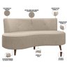Sofá Chaise Living 2 Lugares 135cm para Sala Istambul K01 Linho Bege - Lyam Decor - 4