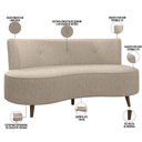 Ver imagem 4 de Sofá Chaise Living 2 Lugares 135cm para Sala Istambul K01 Linho Bege - Lyam Decor