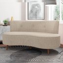 Ver imagem 2 de Sofá Chaise Living 2 Lugares 135cm para Sala Istambul K01 Linho Bege - Lyam Decor