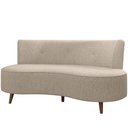 Ver imagem 1 de Sofá Chaise Living 2 Lugares 135cm para Sala Istambul K01 Linho Bege - Lyam Decor