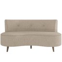 Ver imagem 3 de Sofá Chaise Living 2 Lugares 135cm para Sala Istambul K01 Linho Bege - Lyam Decor