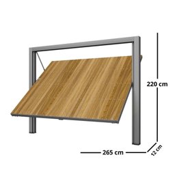 Portão Contrapeso de Aço com Painel em Madeira e Batente em Aço Galvanizado 220x265 Req: 12 - 4