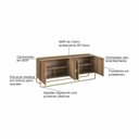 Ver imagem 4 de Balcão Buffet 180cm 4 Portas Orgânico Pé Metal Luna Bege/Hanover/Dourado