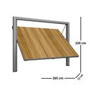 Ver imagem 4 de Portão Contrapeso de Aço com Painel em Madeira e Batente em Aço Galvanizado 220x265 Req: 12