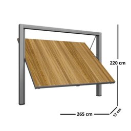 Portão Contrapeso de Aço com Painel em Madeira e Batente em Aço Galvanizado 220x265 Req: 12 - 4