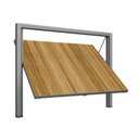 Ver imagem 2 de Portão Contrapeso de Aço com Painel em Madeira e Batente em Aço Galvanizado 220x265 Req: 12