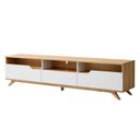 Ver imagem 2 de Rack para TV até 70 Polegadas MDF 200cm Pés em Madeira Maciça Diplomata Bege Cinamomo/Off White