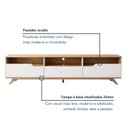 Ver imagem 4 de Rack para TV até 70 Polegadas MDF 200cm Pés em Madeira Maciça Diplomata Bege Cinamomo/Off White