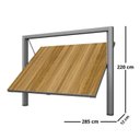 Ver imagem 4 de Portão Contrapeso de Aço com Painel em Madeira e Batente em Aço Galvanizado 220x285 Req: 12